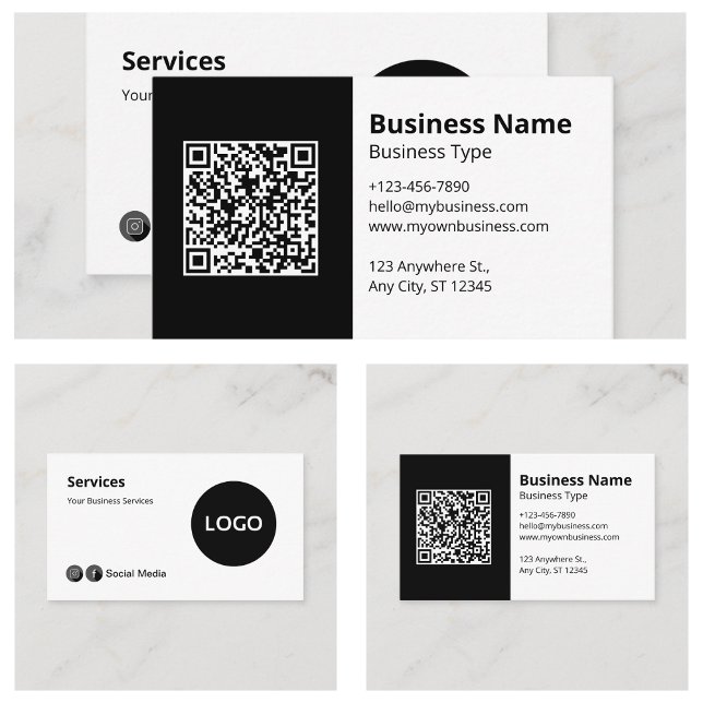 Modernes Berufliches Schwarz-weiß Visitenkarte (Modern Professional Black White Business Cards
)
