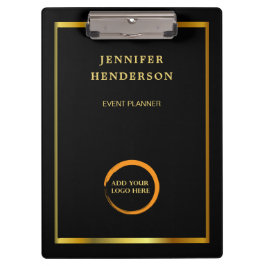 Modernes berufliches, schwarzes Gold Klemmbrett