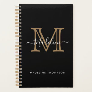 Modernes Berufliches Schwarzes Monogramm Planer