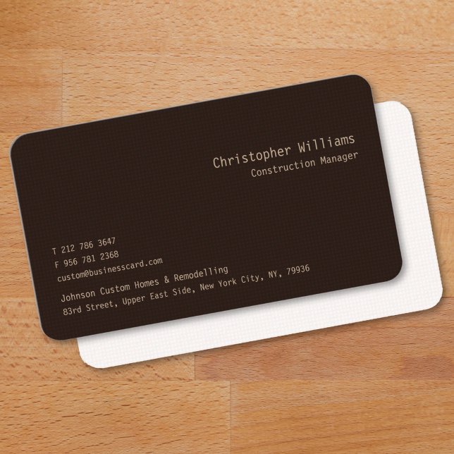 Modernes, Berufliches, trendbraunes Quadrat-Muster Visitenkarte (Modern Professional Trendy Brown Squares Pattern Business Card)