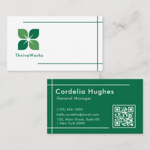 Modernes, Berufliches und feines grünes Leaf Elega Visitenkarte