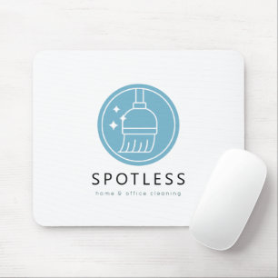Modernes Besen-Logo Blau Reinigungsdienst Mousepad