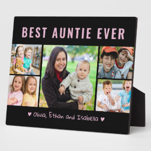 Modernes Best Auntie je 5 Foto Collage Template Fotoplatte