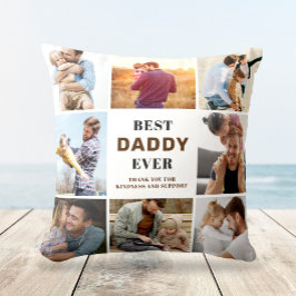 Modernes BEST DADDY Foto Collage Gift Throw Kissen