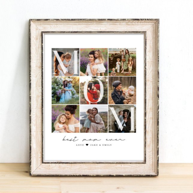 Modernes Best Mama-Script | 9 Foto Grid Collage Poster (Von Creator hochgeladen)
