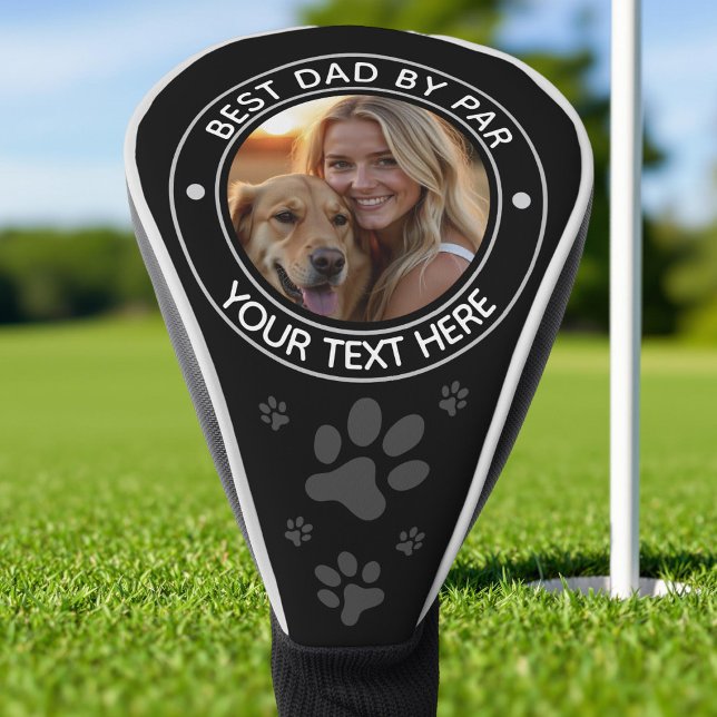 Modernes Best Vater Par Dog Foto Personalisiert Golf Headcover (Von Creator hochgeladen)
