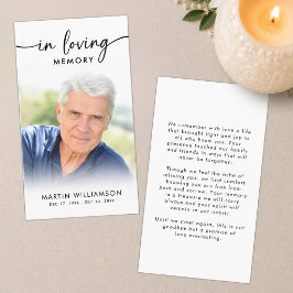Modernes Bestattungs-Foto Love Memory Prayer Card Visitenkarte