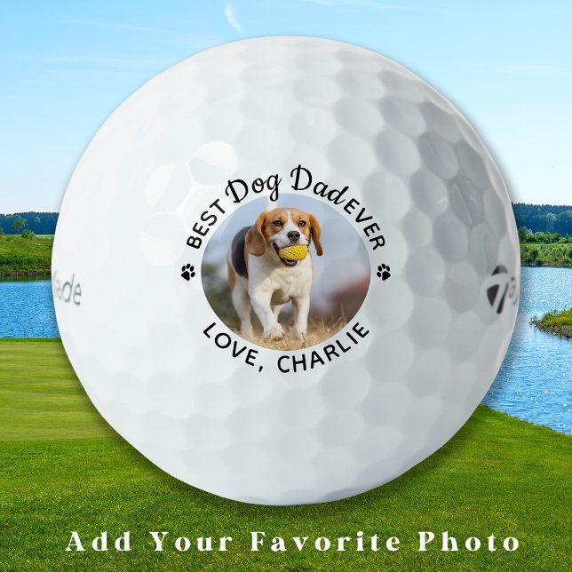 Modernes, bester DOG-VATER je Personalisiertes Fot Golfball (Von Creator hochgeladen)