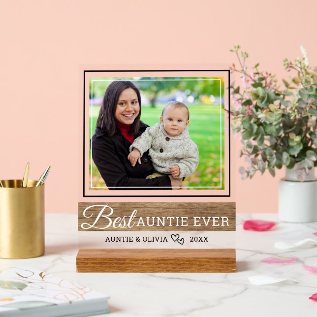 Modernes, bester Tante-und-Neid-Foto Acrylschild (Hochzeit)