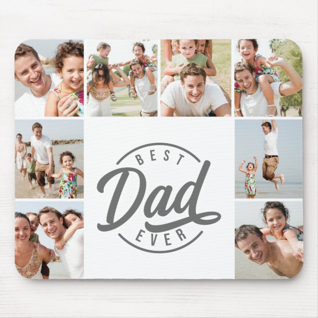 Modernes, bester Vater je Foto Collage Mouse Pad Mousepad (Vorne)