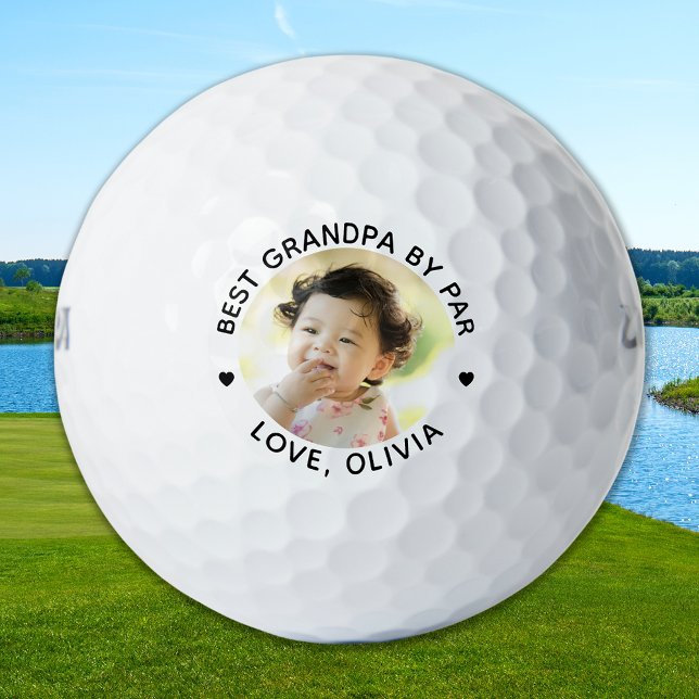 Modernes, bestes GRANDPA per Par Custom Foto Golfball (Von Creator hochgeladen)