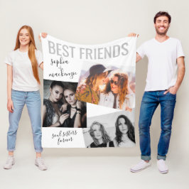 Modernes Bestie Foto Personalisiert Nickname Name  Fleecedecke