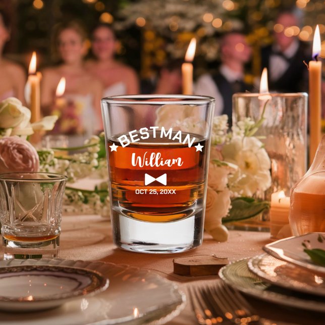 Modernes Bestman Personalisiert Wedding Schnapsglas (Von Creator hochgeladen)
