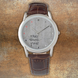 Modernes Beton, schwarz, weiß, rot Armbanduhr