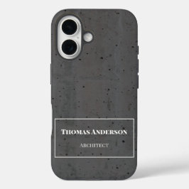 Modernes Betonweiß und dunkelgrau iPhone 16 Hülle