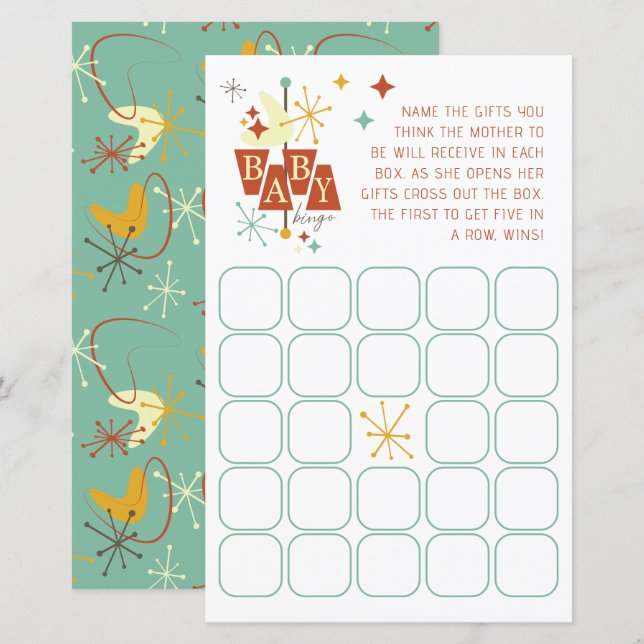 Modernes Bingo-Spiel der Dusche aus dem Mittelalte (Vorne/Hinten)