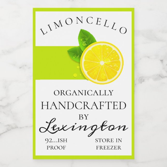 Modernes, Bio Limoncello | Lebensmitteletikett (Einzelnes Label)