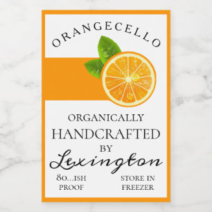 Modernes Bio Orangecello Kleines Flaschenetikett Lebensmitteletikett