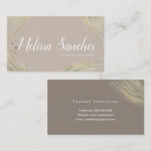 Modernes Bio Pampas handgezeichnetes Naturgold Visitenkarte