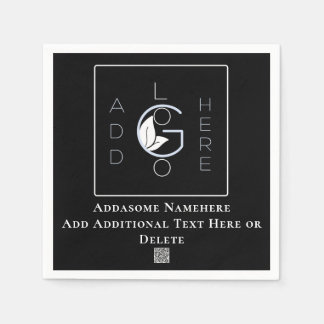 Modernes Black Add Your Logo Business Marketing Serviette