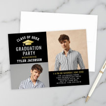 Modernes Black and Gold 2025 Foto Graduate Party