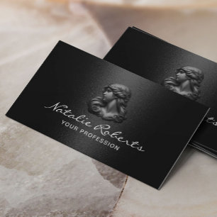 Modernes Black Beauty Logo Hair Stylist Salon & WE Visitenkarte