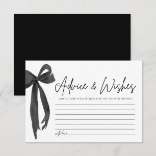 Modernes Black Bow Advice & Wishings Brautparty Einladung