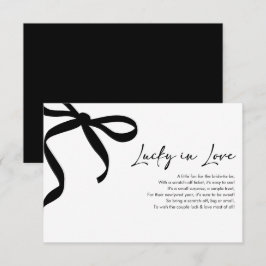 Modernes Black Bow Lucky in der Liebe Lotterie Tic Dankeskarte