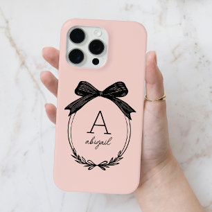 Modernes Black Bow Stilvolles Girly Blush Pink Mon Case-Mate iPhone Hülle