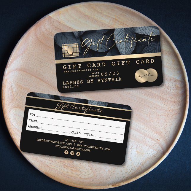 Modernes Black Card Geschenkgutschein Visitenkarte (Von Creator hochgeladen)