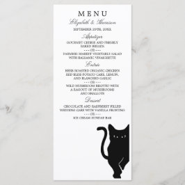 Modernes Black Cat Wedding Menu Menükarte