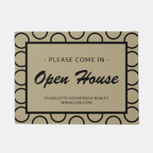 Modernes Black Circle Real Anwesen Open House Door Fußmatte