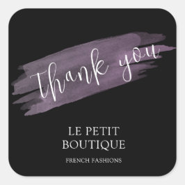 Modernes Black-Dankeschön-Verpackungsgeschäft Vers Quadratischer Aufkleber