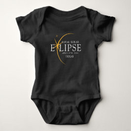 Modernes Black & Gold 2024 Texas Total Solar Eclip Baby Strampler
