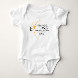 Modernes Black & Gold 2024 Texas Total Solar Eclip Baby Strampler