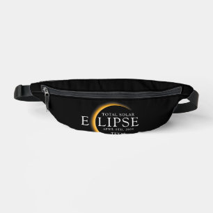 Modernes Black & Gold 2024 Texas Total Solar Eclip Bauchtasche