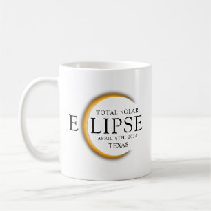 Modernes Black & Gold 2024 Texas Total Solar Eclip Kaffeetasse