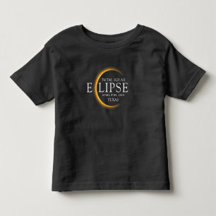 Modernes Black & Gold 2024 Texas Total Solar Eclip Kleinkind T-shirt