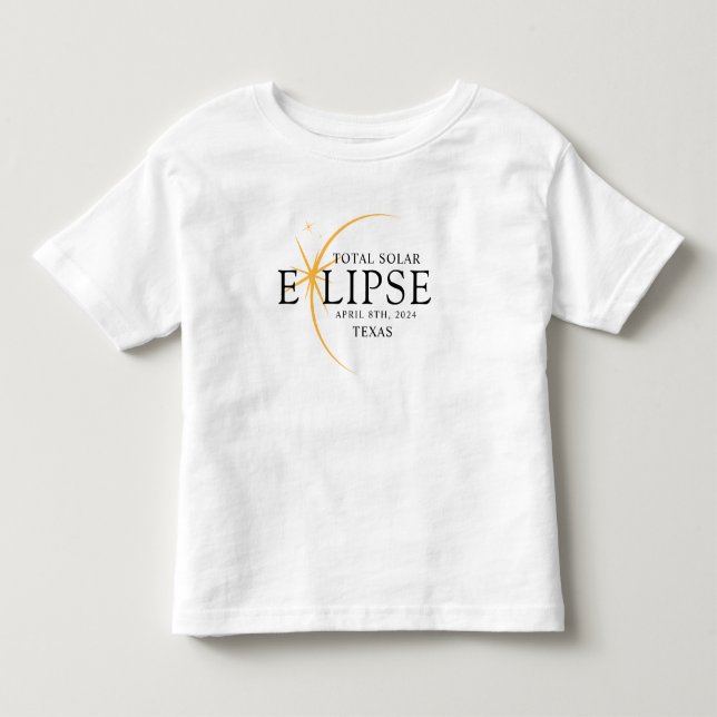Modernes Black & Gold 2024 Texas Total Solar Eclip Kleinkind T-shirt (Vorderseite)
