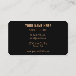 Modernes Black - Gold Business Personalisiert Eleg Visitenkarte