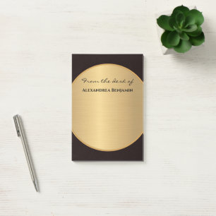 Modernes Black Gold Elegant Stilvoll personalisier Post-it Klebezettel