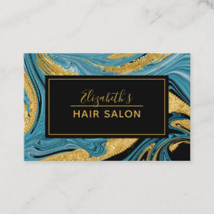 Modernes Black Gold Hair Stylist Beruflich Visitenkarte