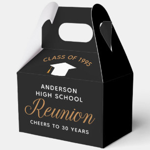 Modernes Black Gold High School Alumni Wiedersehen Geschenkschachtel