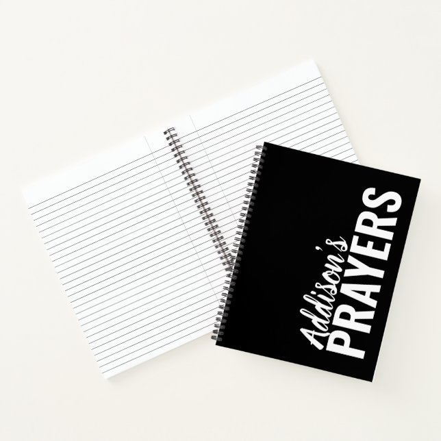 Modernes Black Personalisiert Prayer Journal Noteb Notizbuch (Innenseite)