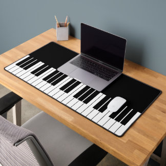 Modernes Black Piano Keyboard Personalisiert Schreibtischunterlage