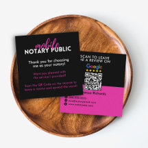 Modernes Black & Pink Google Review QR Code Notar