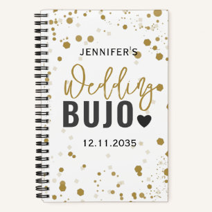 Modernes Black Script Wedding Bullet Journal BUJO Notizbuch