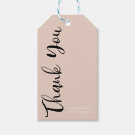 Modernes Black Scripts Beige Blush Foto Vielen Dan Geschenkanhänger