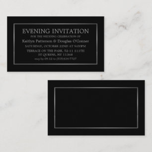 Modernes Black & Silver Abend Event Ticket laden e