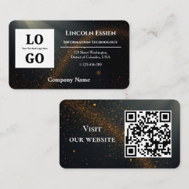 Modernes Black Star Custom Logo und QR-Code Visitenkarte